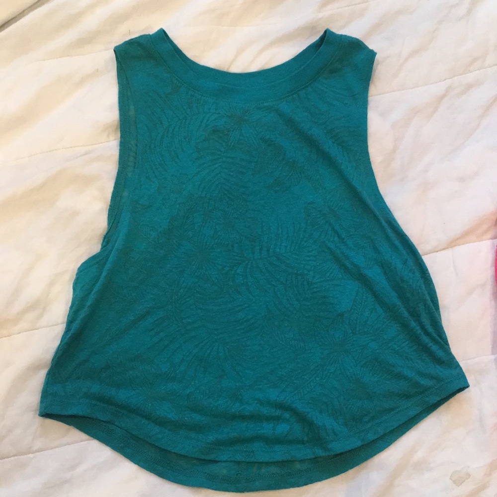 Turquoise crop top without sleeves. Size S.